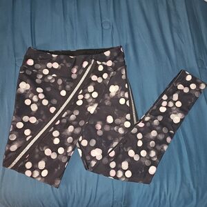 AVIA Spotted Leggings with silver glitter stripe - size large - unique pair